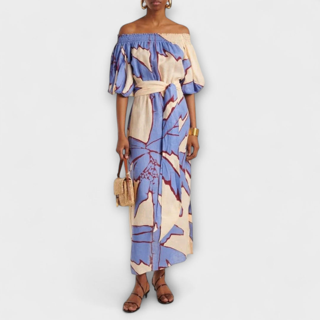 Georgia - Buntes Off-Shoulder-Maxikleid mit Print