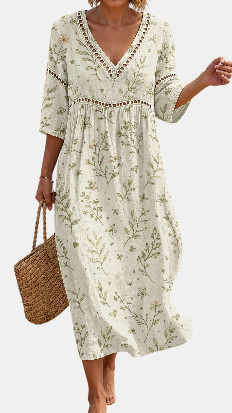 Robe de Plage Imprimé Botanique