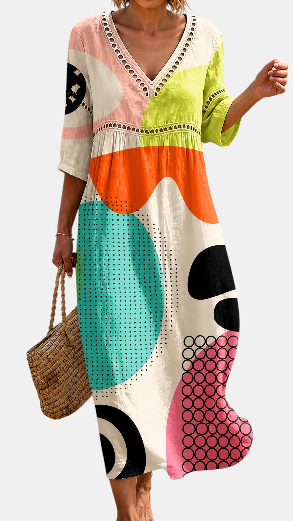 Robe de Plage à Imprimé Abstrait Coloré