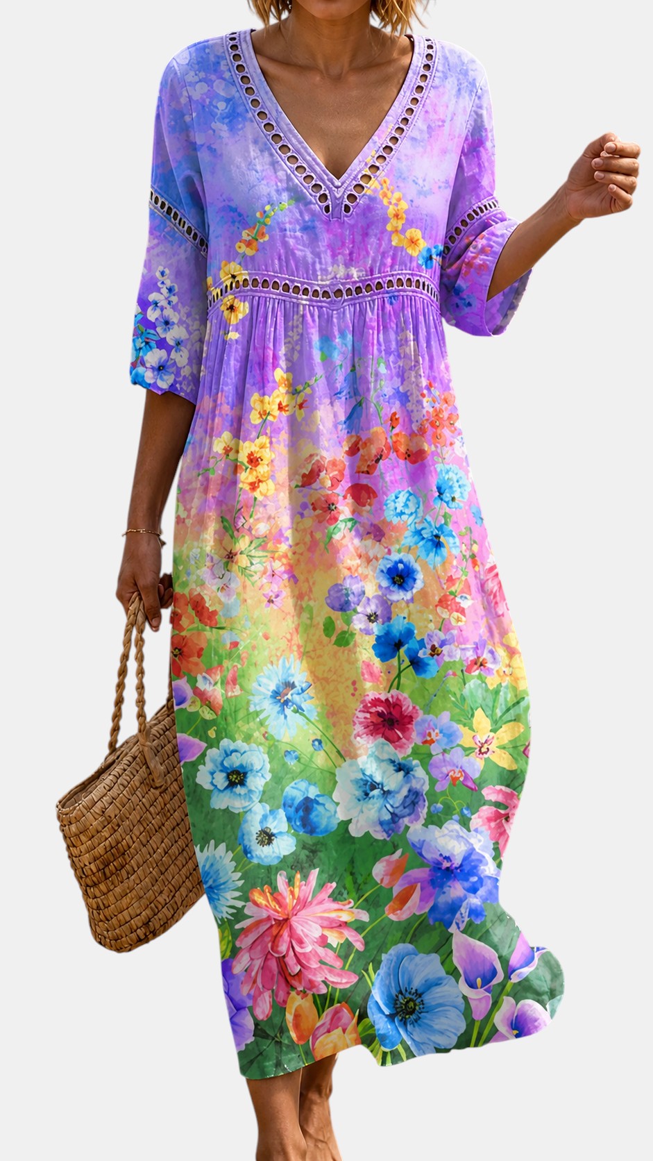 Robe de Plage à Fleurs Vibrantes