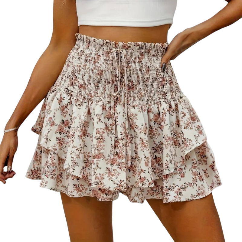 KIRRA™ – High Waist Floral Tie Front Wide Leg Shorts