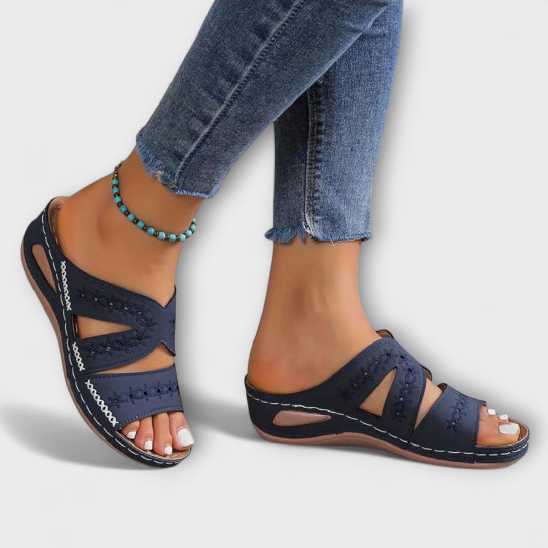 Berta - Sandales Confort Bleu Marine