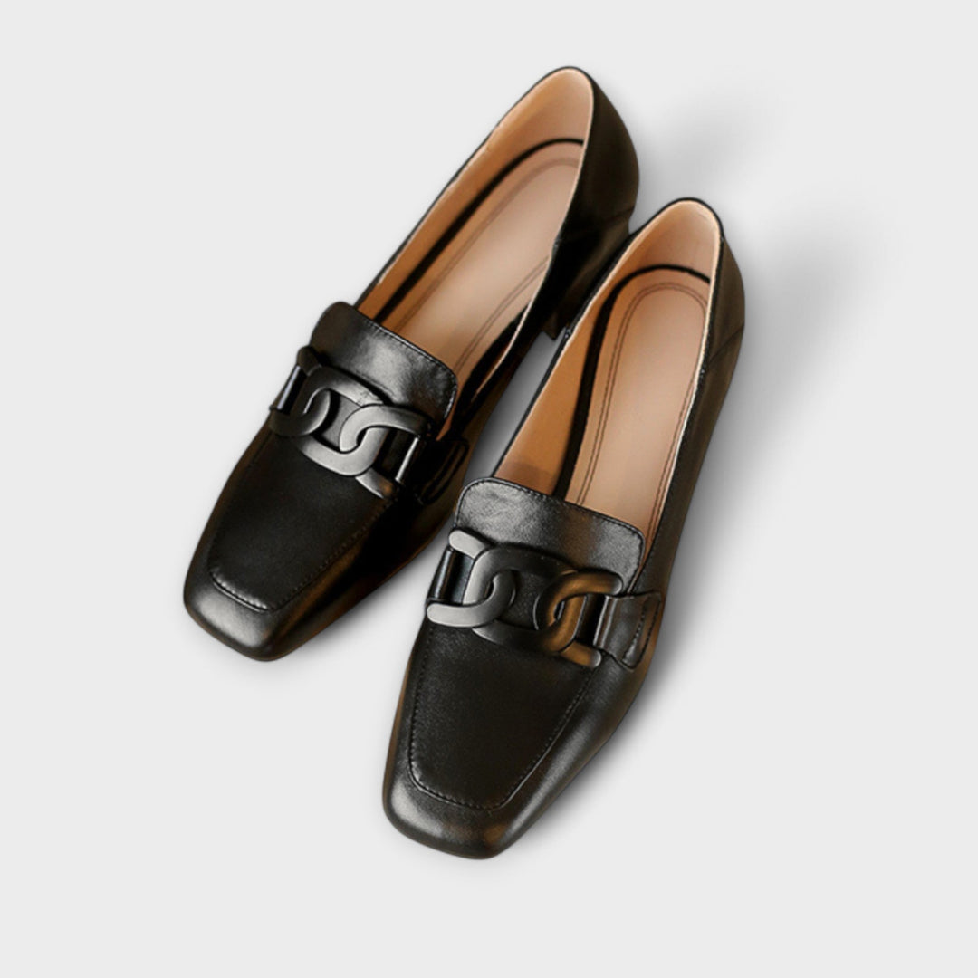 Mechtraud - Mocassins Crème à Boucle