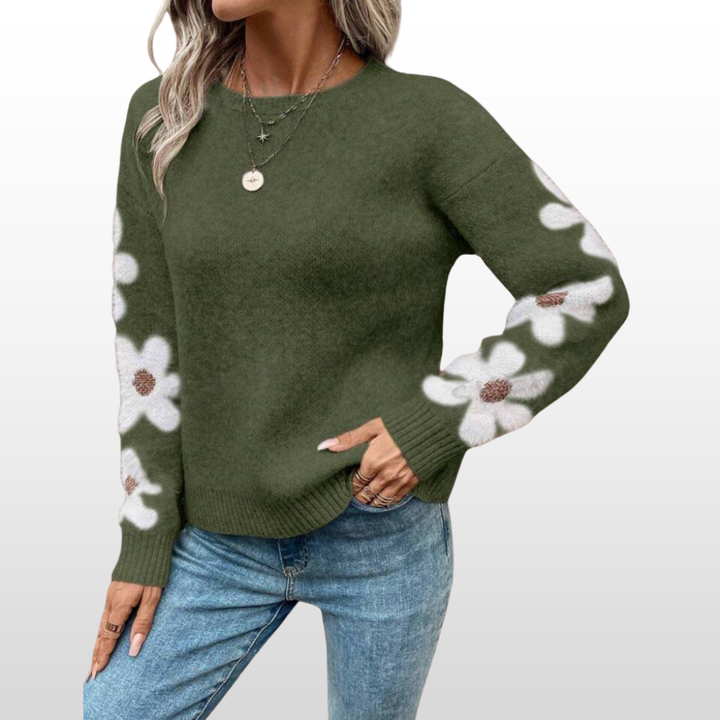 Ceanlinn - Floral Roundneck Sweater