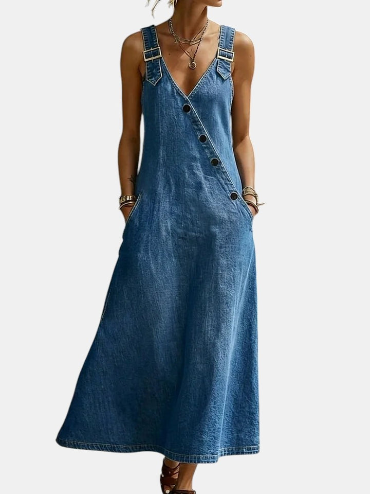 Vera | Robe longue en denim avec boutons