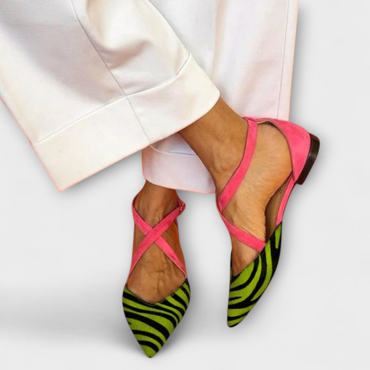 Friedlinde - Ballerines Zébrées à Bride