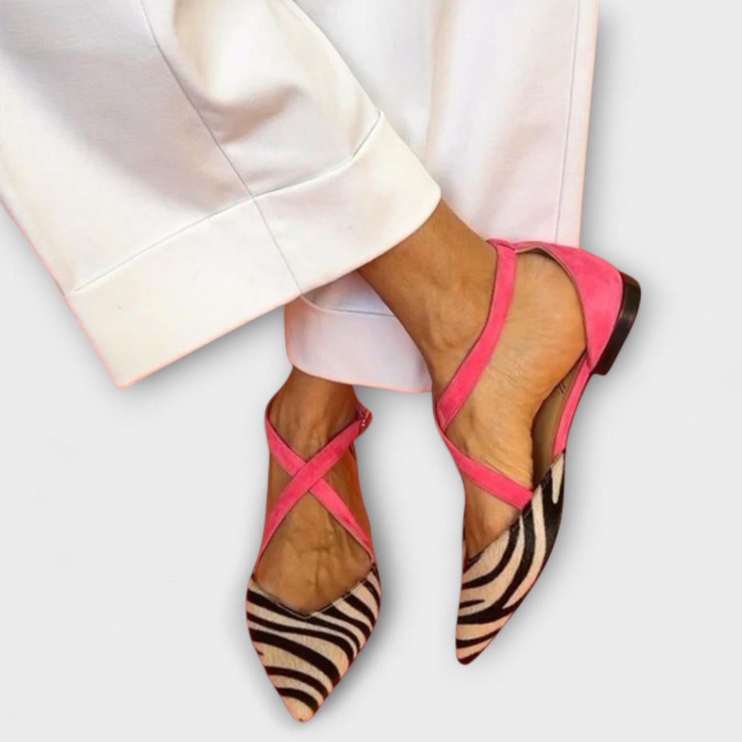 Friedlinde - Ballerines Zébrées à Bride