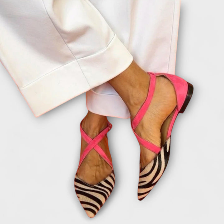 Friedlinde - Ballerines Zébrées à Bride