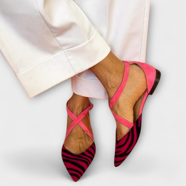 Friedlinde - Ballerines Zébrées à Bride