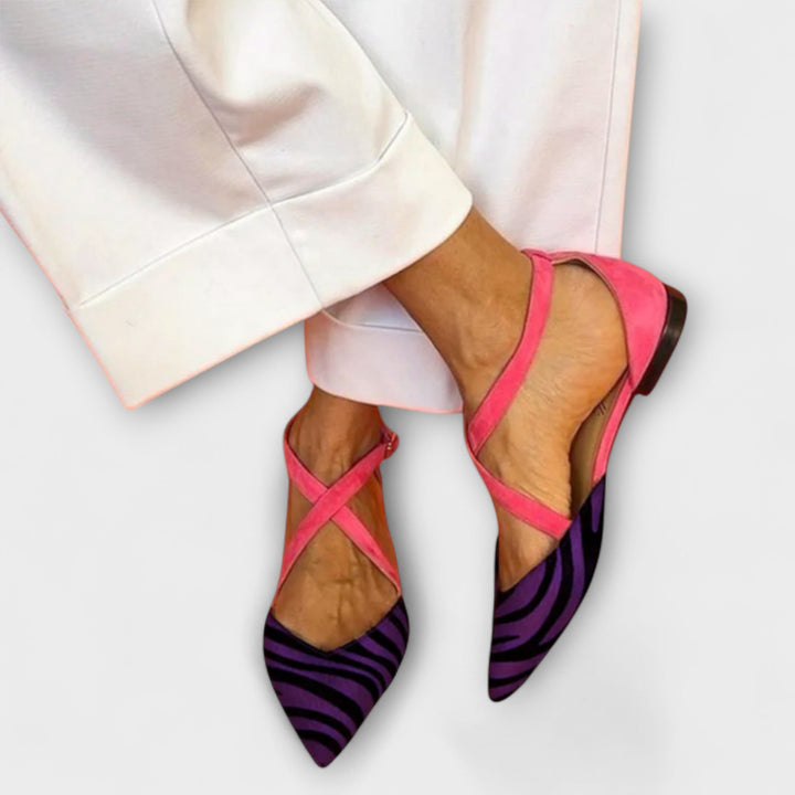 Friedlinde - Ballerines Zébrées à Bride