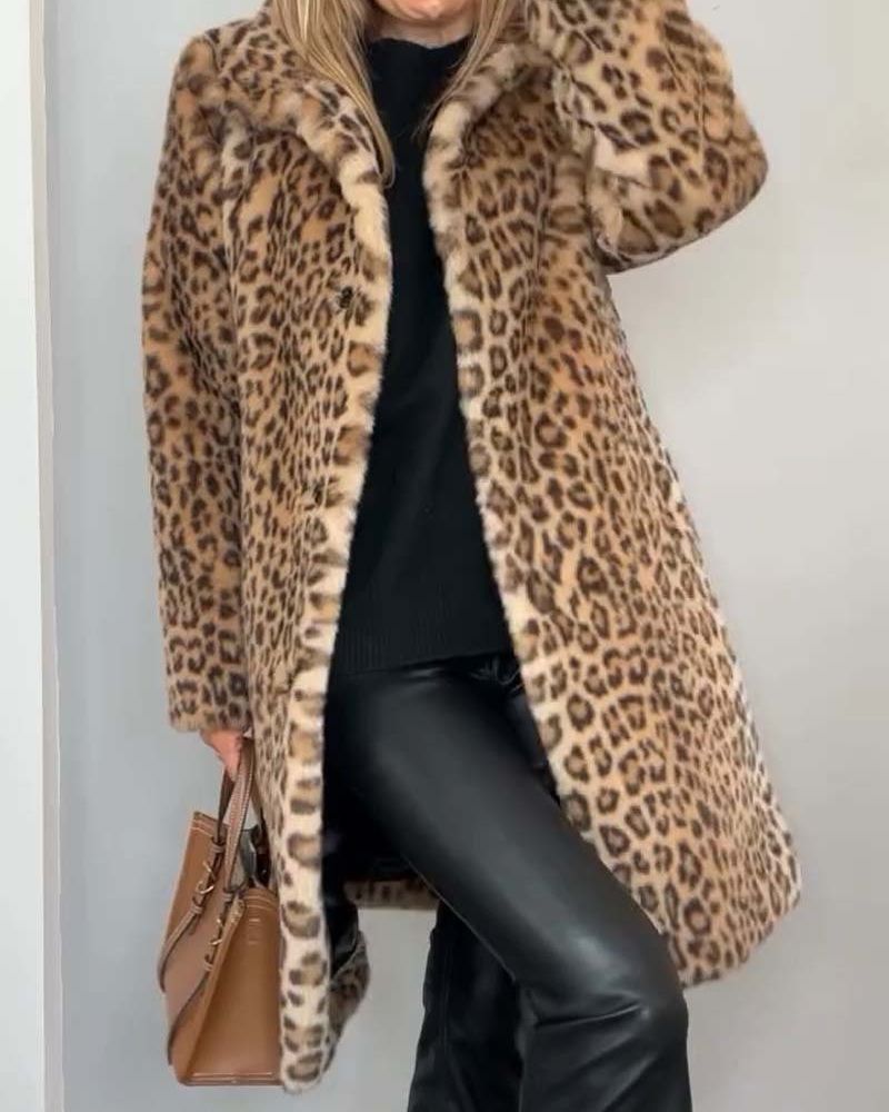 Leia - Long Leopard Print Coat