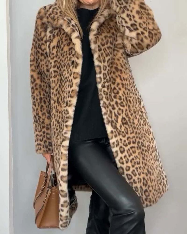 Leia - Long Leopard Print Coat
