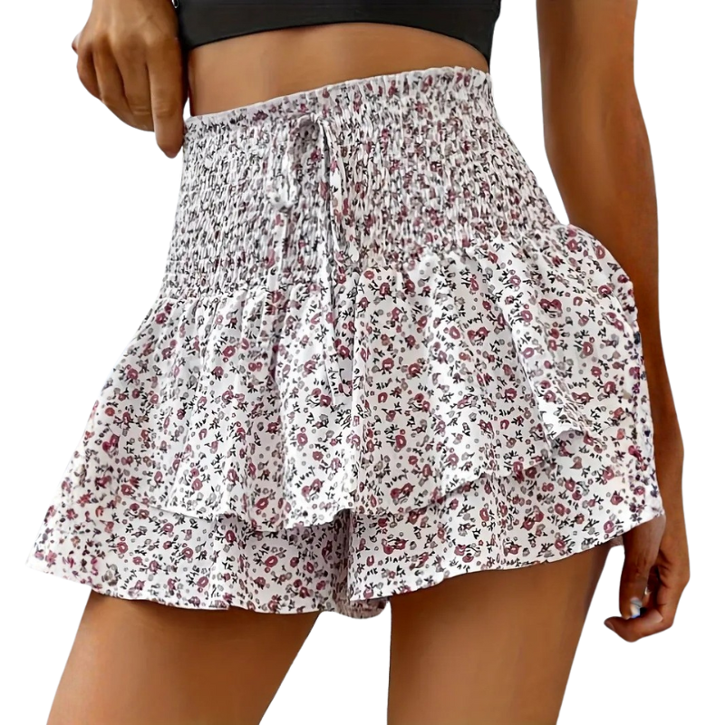 KIRRA™ – High Waist Floral Tie Front Wide Leg Shorts
