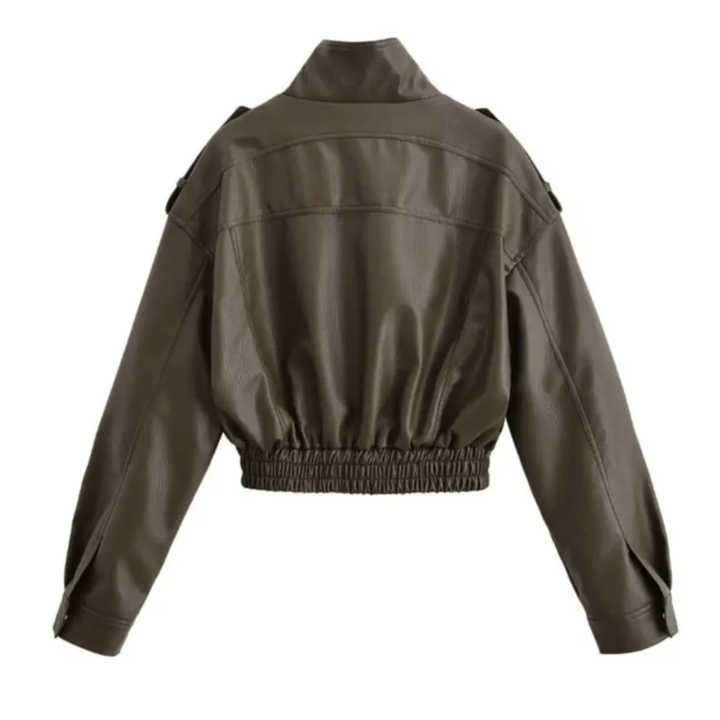 ZOYA™ – Faux Leather Biker Short Jacket
