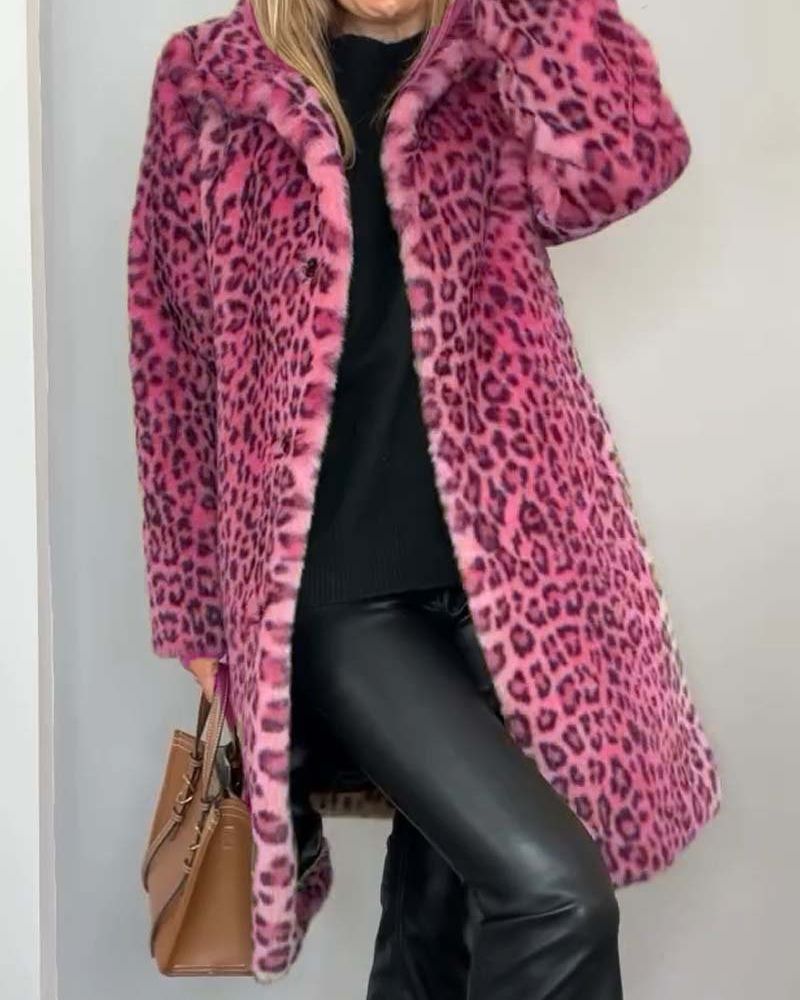 Leia - Long Leopard Print Coat