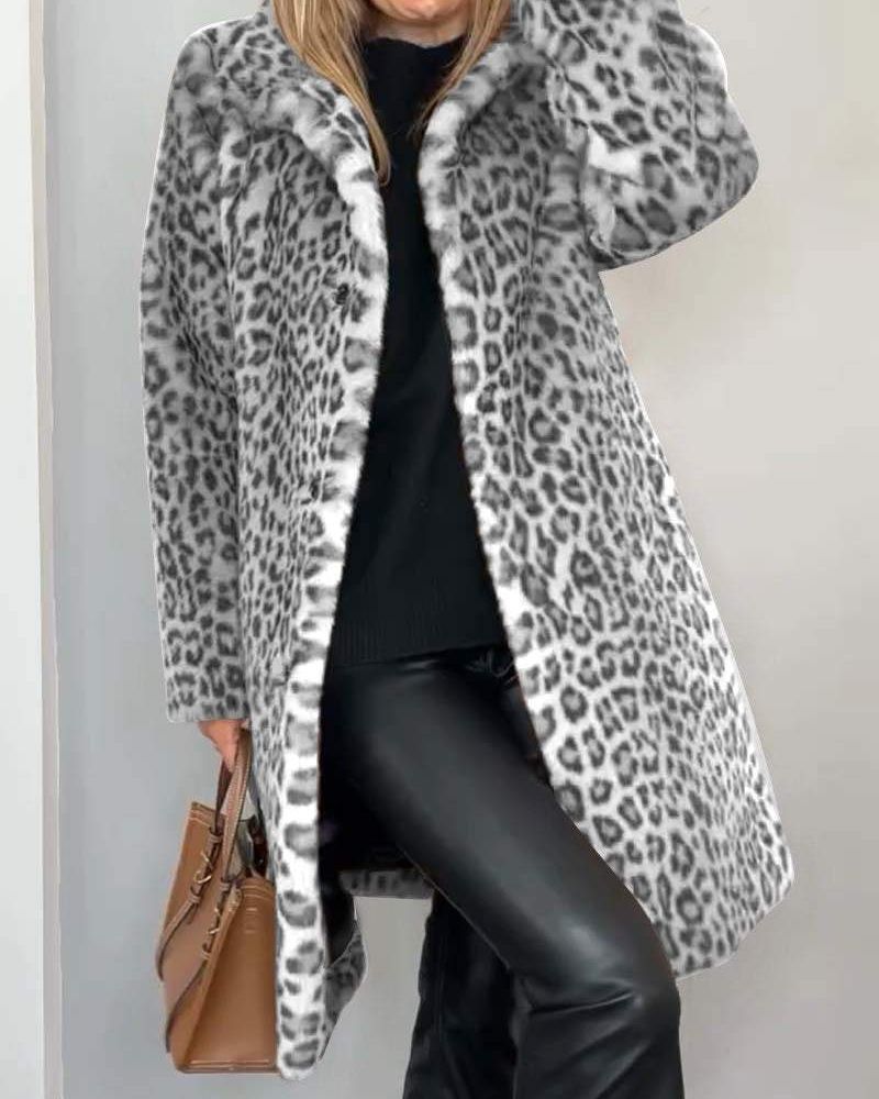Leia - Long Leopard Print Coat