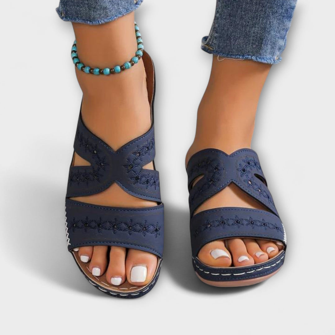 Berta - Sandales Confort Bleu Marine