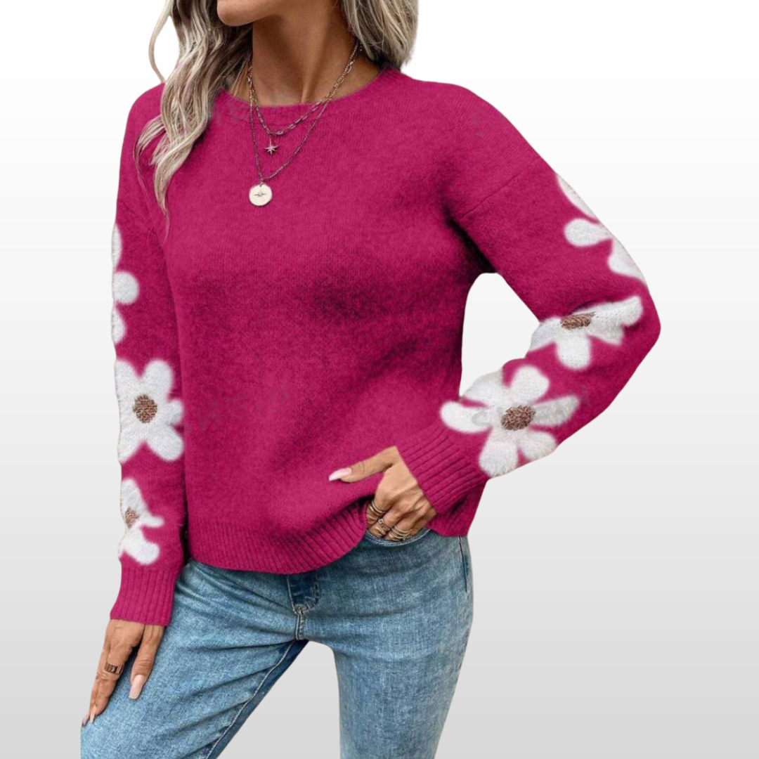Ceanlinn - Floral Roundneck Sweater