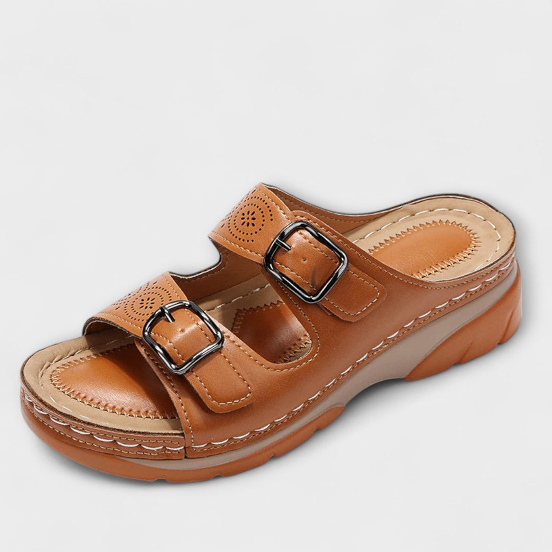 Gertrud - Mules en Cuir à Boucles