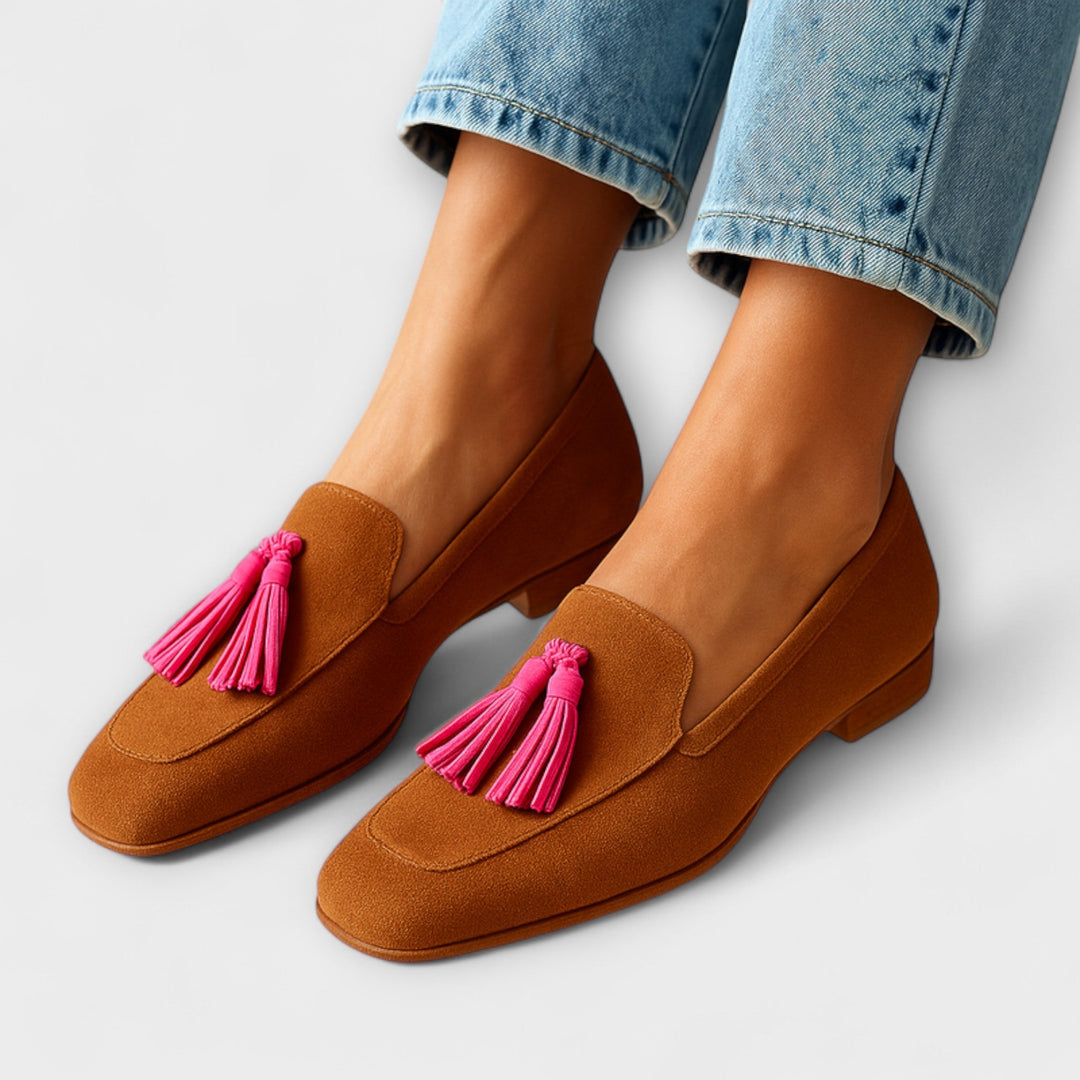 Reinhilde - Mocassins Marron à Pampilles