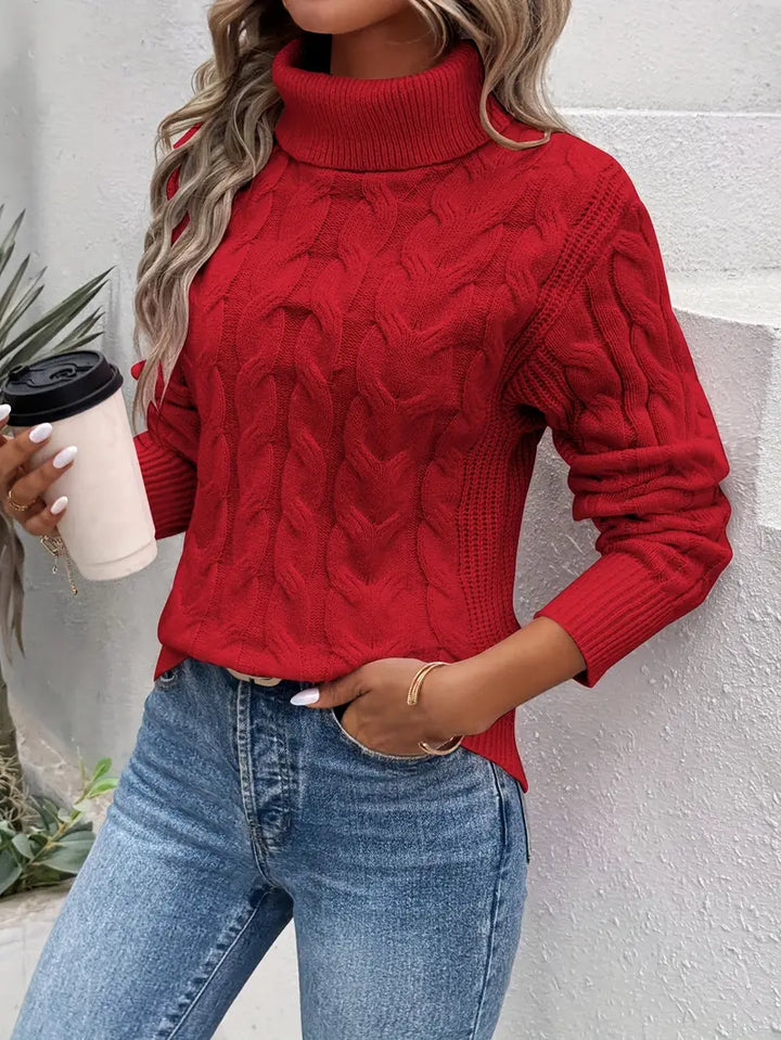 Ceathchnoc - Cable Turtleneck Sweater