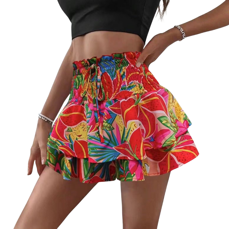 KIRRA™ – High Waist Floral Tie Front Wide Leg Shorts