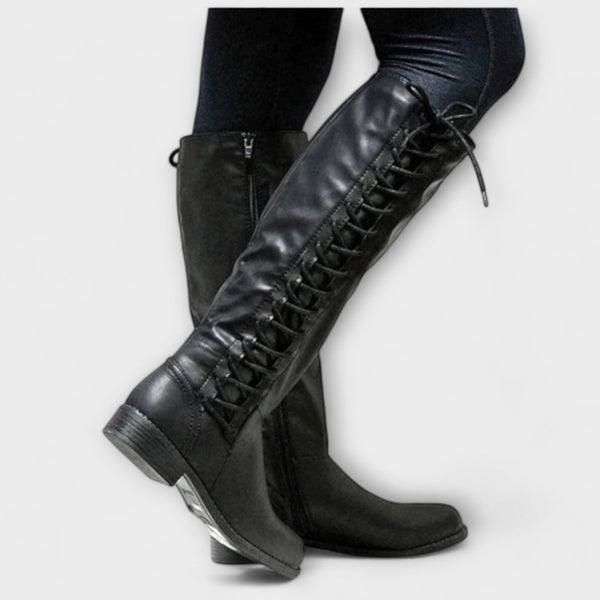 Hiltrud - Bottes Lacées en Cuir Élégantes