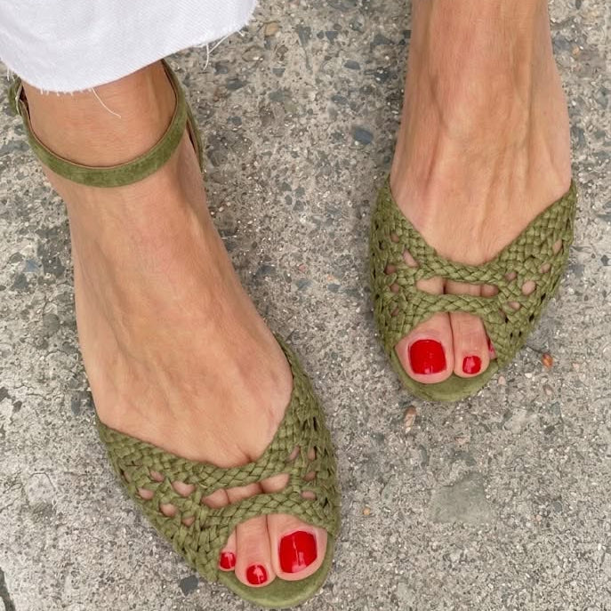 Grace - Woven Gold Sandals