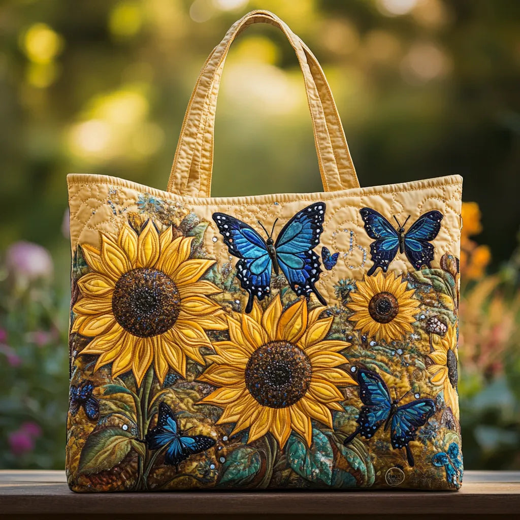 Sunflower Butterfly Tote Bag