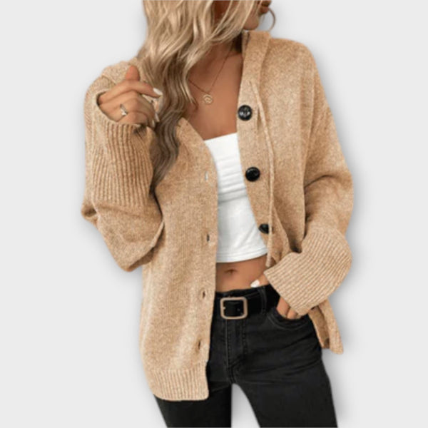 Brittan - Cardigan Beige à Boutons