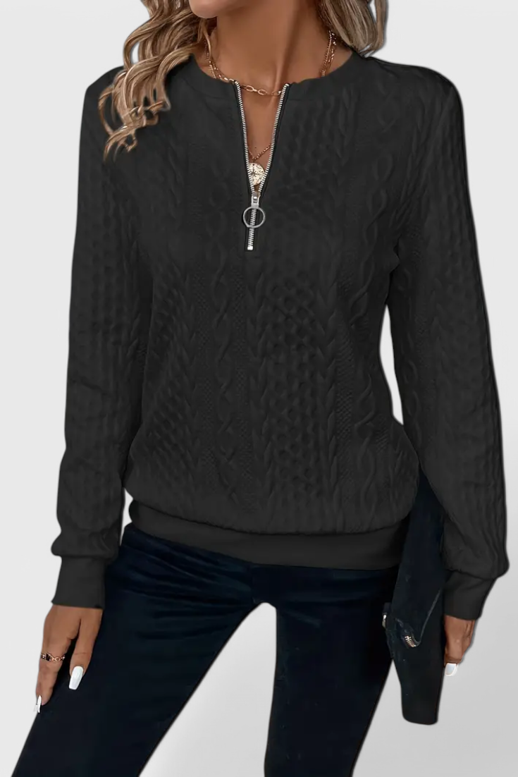 Zoey Soft Zip Knit Jumper