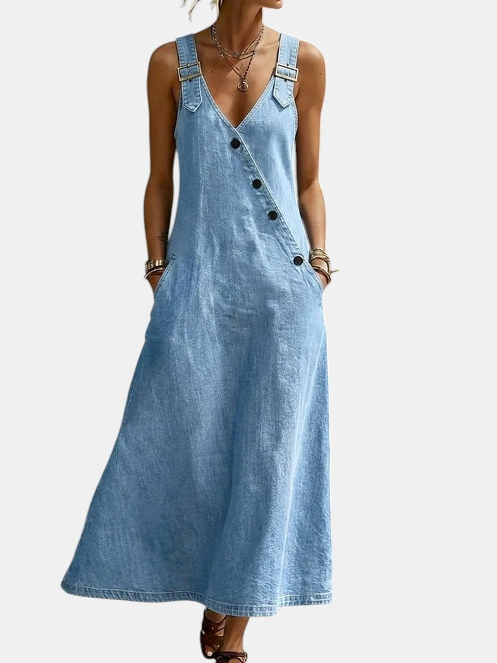 Vera | Robe longue en denim avec boutons