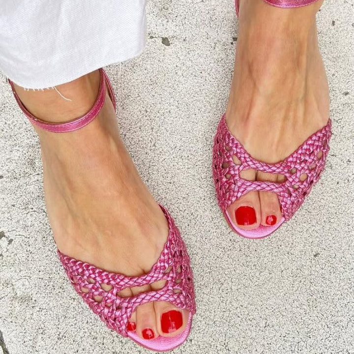 Grace - Woven Gold Sandals