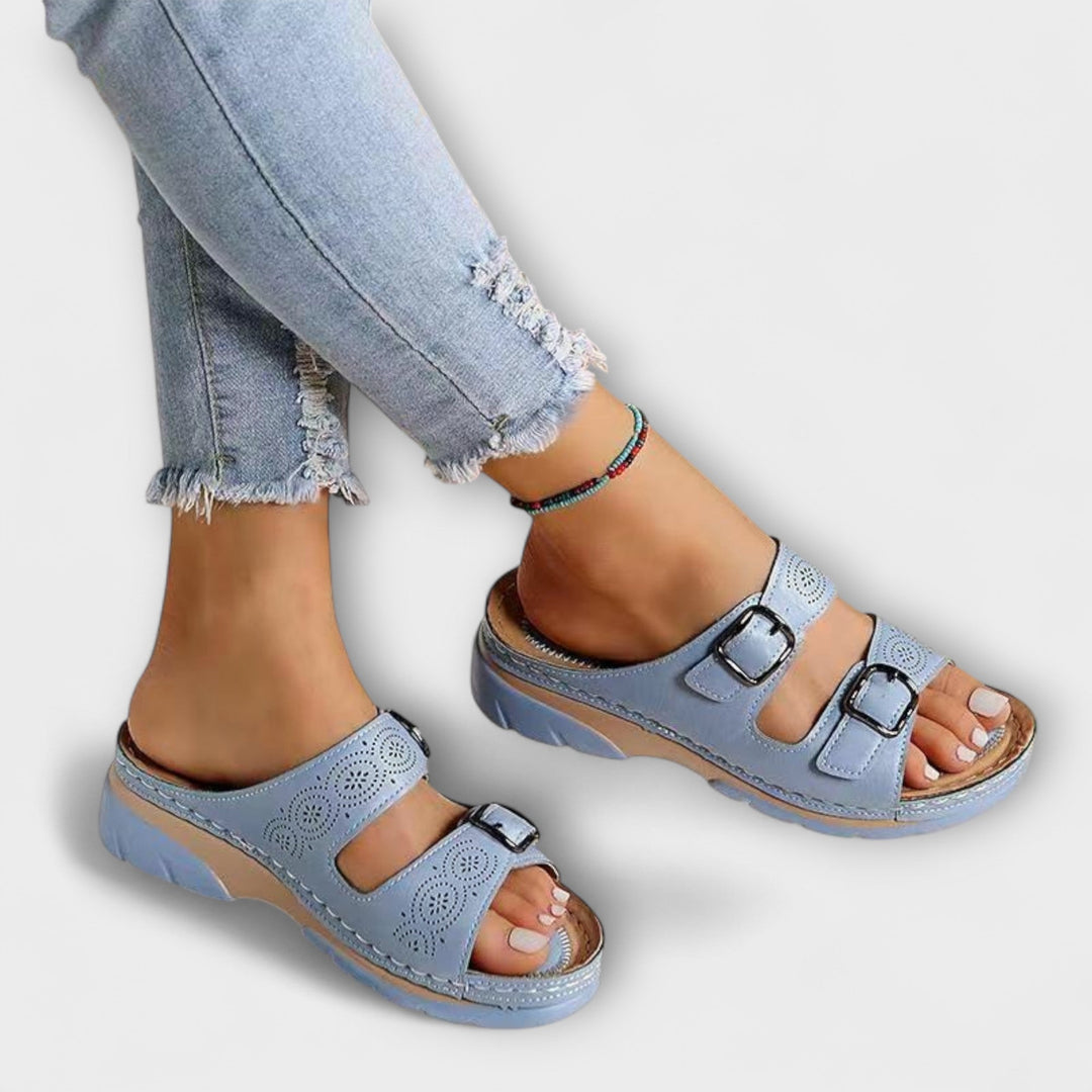 Gertrud - Mules en Cuir à Boucles