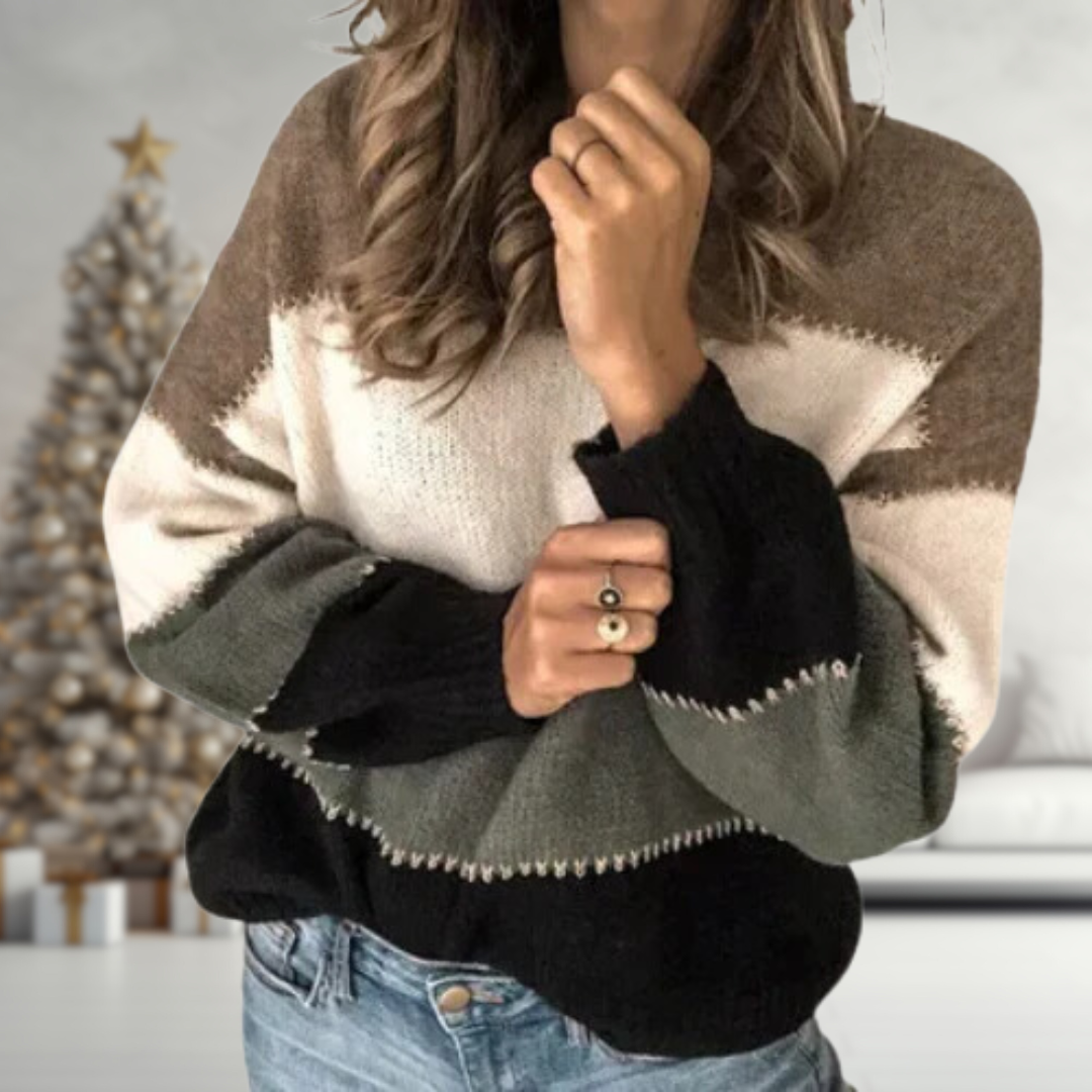 Aoibhchnoc - Colourblock Knit Sweater