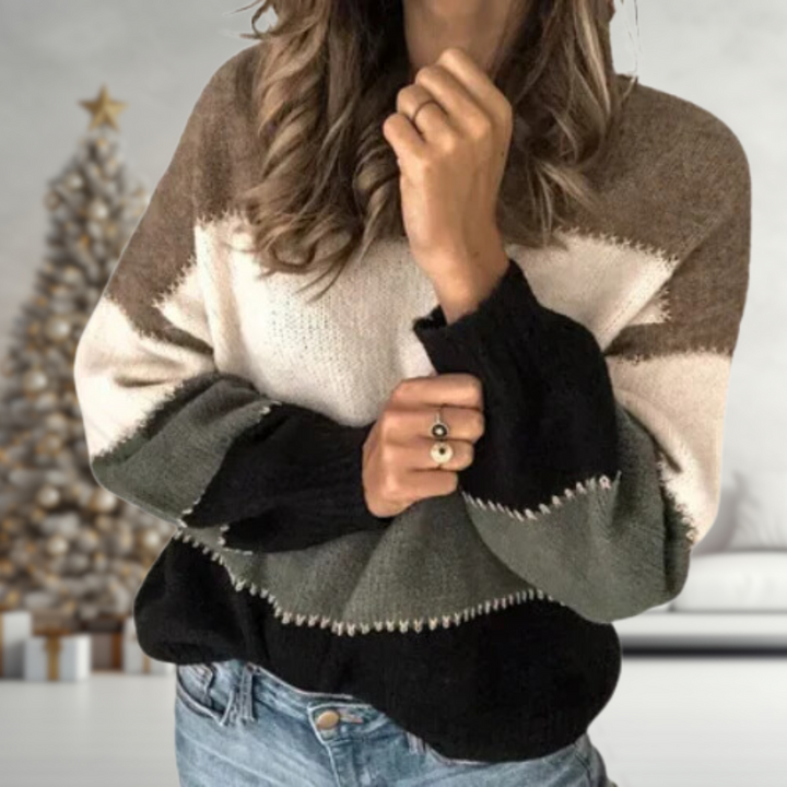 Aoibhchnoc - Colourblock Knit Sweater