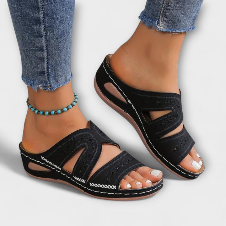 Berta - Sandales Confort Bleu Marine