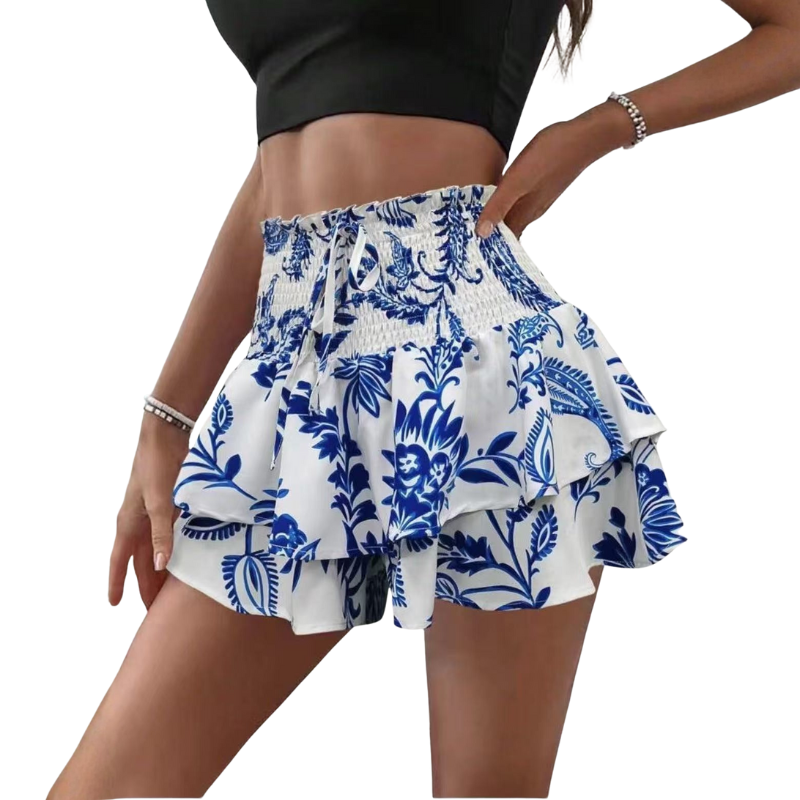 KIRRA™ – High Waist Floral Tie Front Wide Leg Shorts