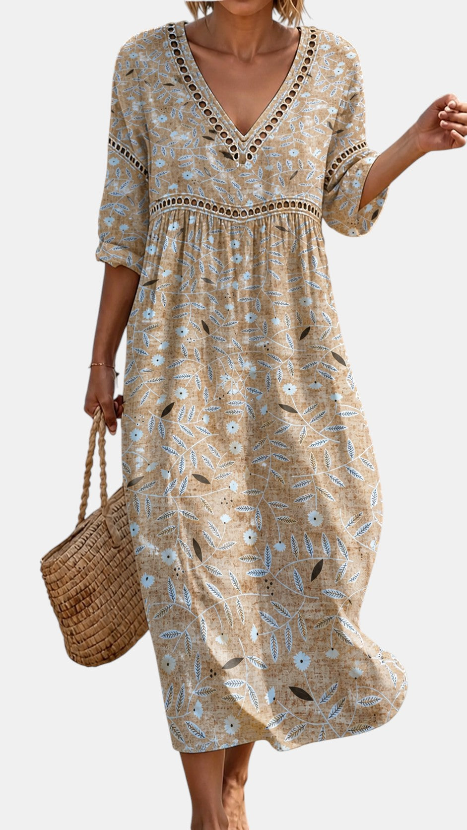 Robe de Plage Fleurie Tons Chauds