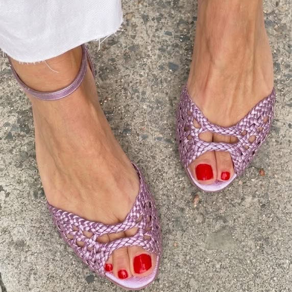 Grace - Woven Gold Sandals