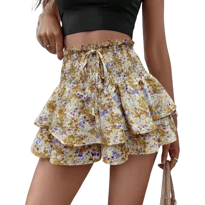 KIRRA™ – High Waist Floral Tie Front Wide Leg Shorts