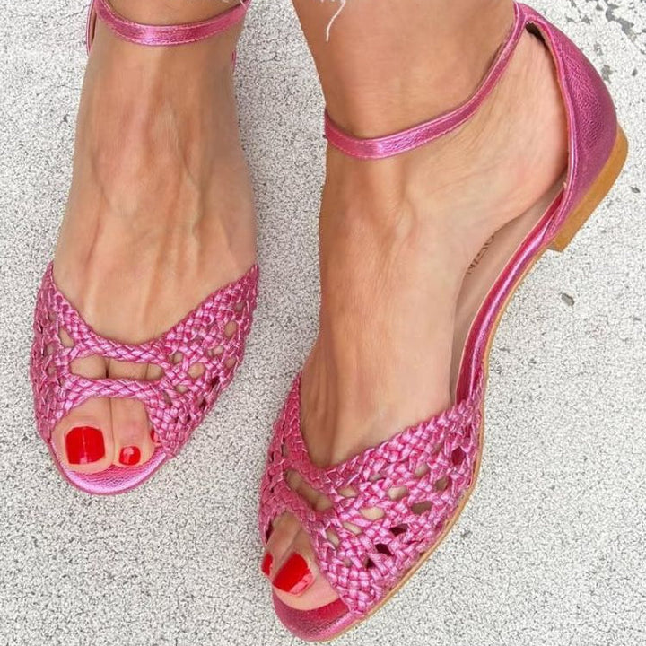 Grace - Woven Gold Sandals