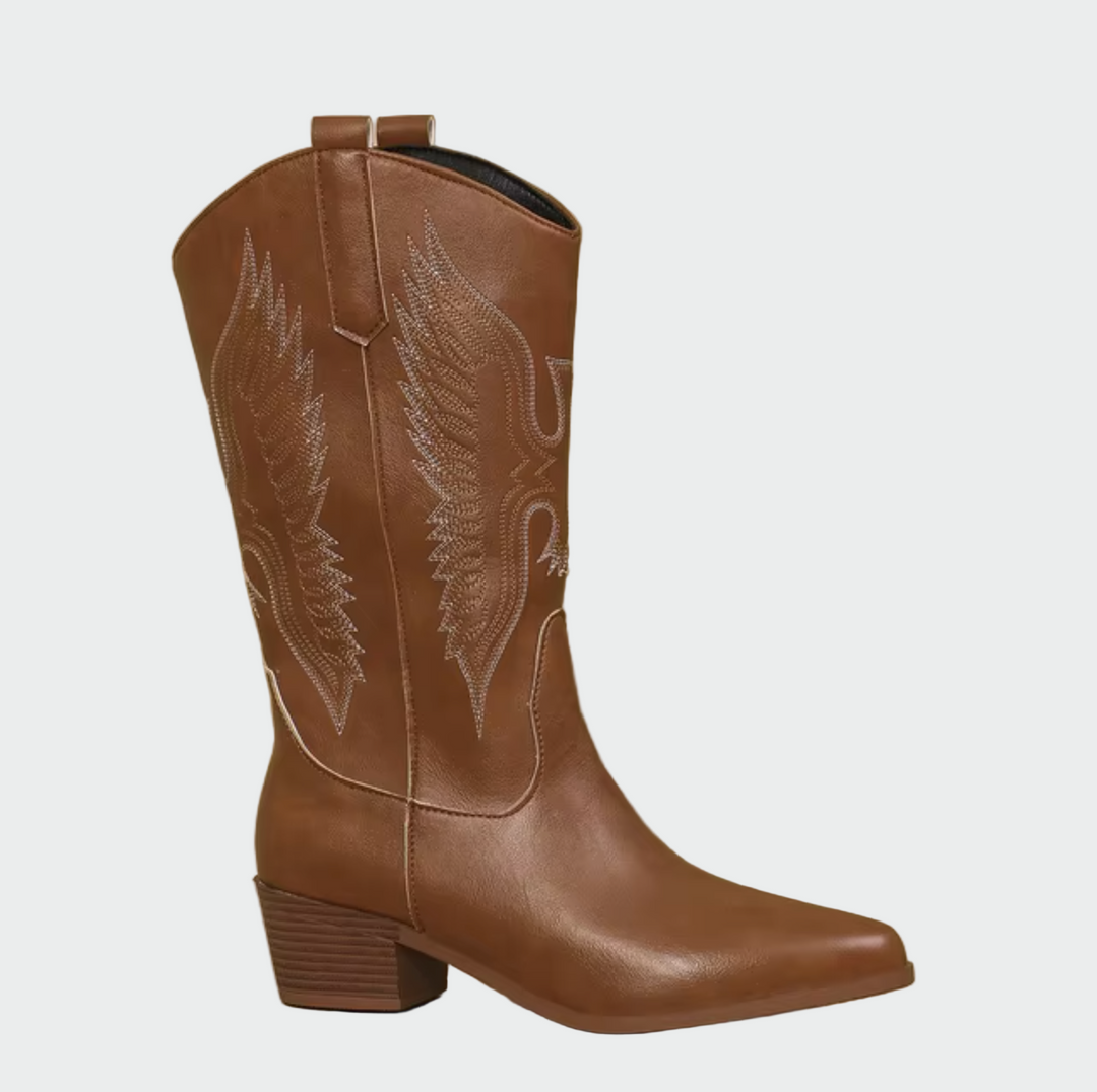 Elena - Skórzane zachodnie kowbojskie buty