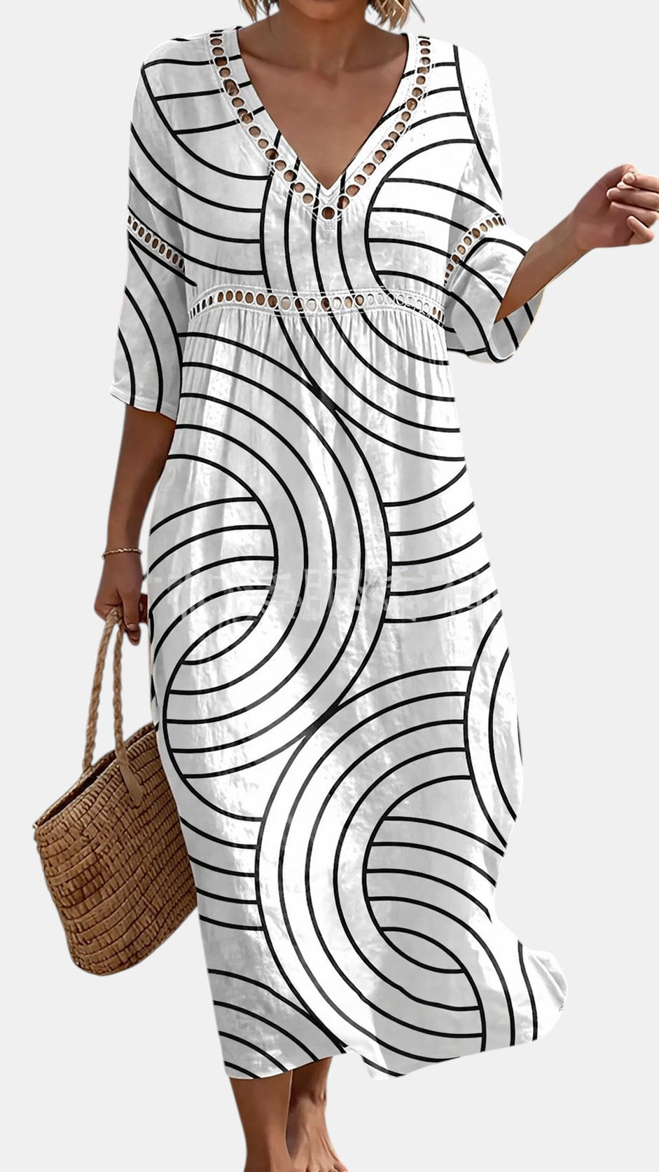 Robe de Plage aux Lignes Modernes