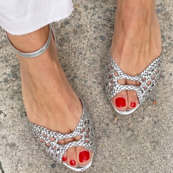 Grace - Woven Gold Sandals