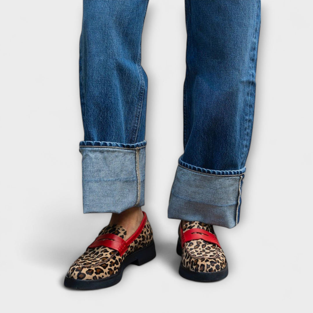 Liselotte - Mocassins Léopard Contrastants