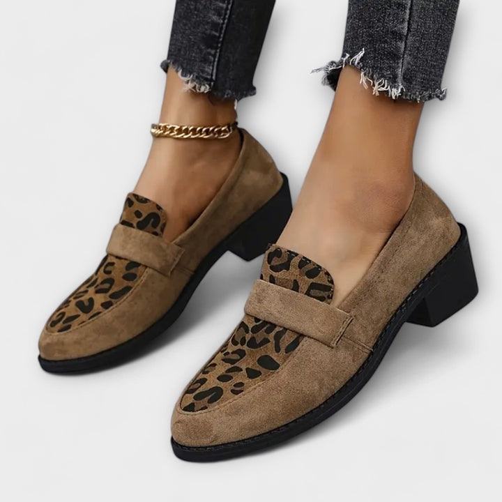 Kriemhilde - Mocassins en Daim Doublure Léopard