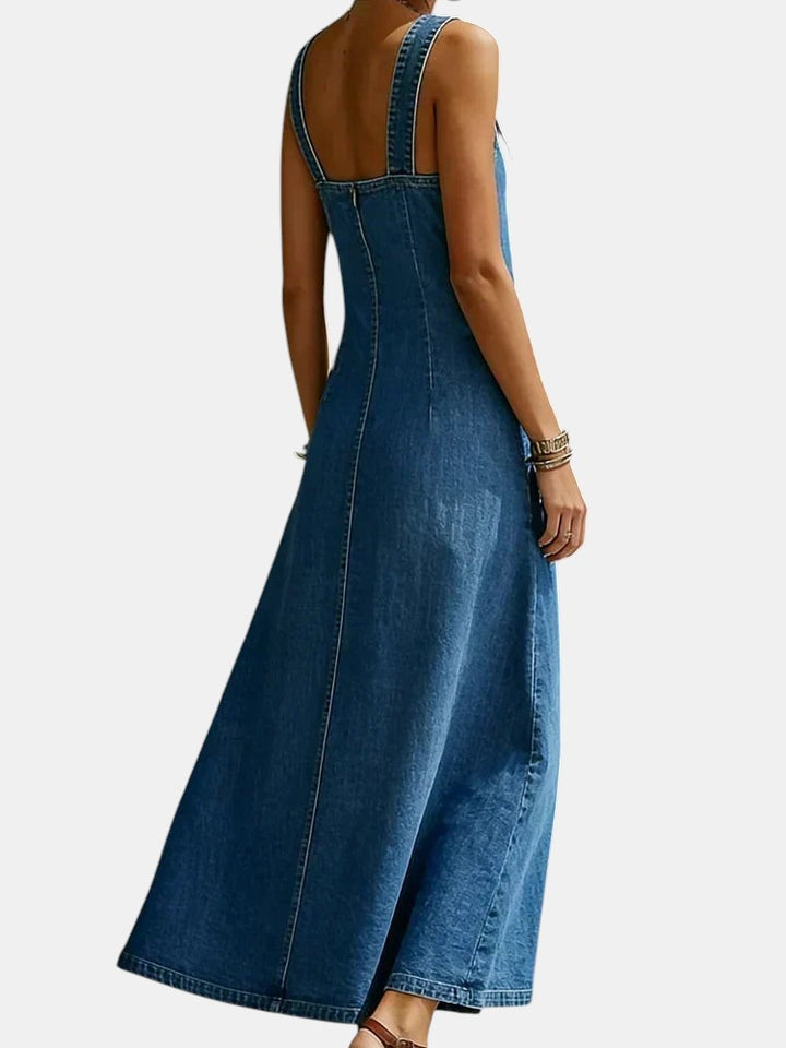 Vera | Robe longue en denim avec boutons