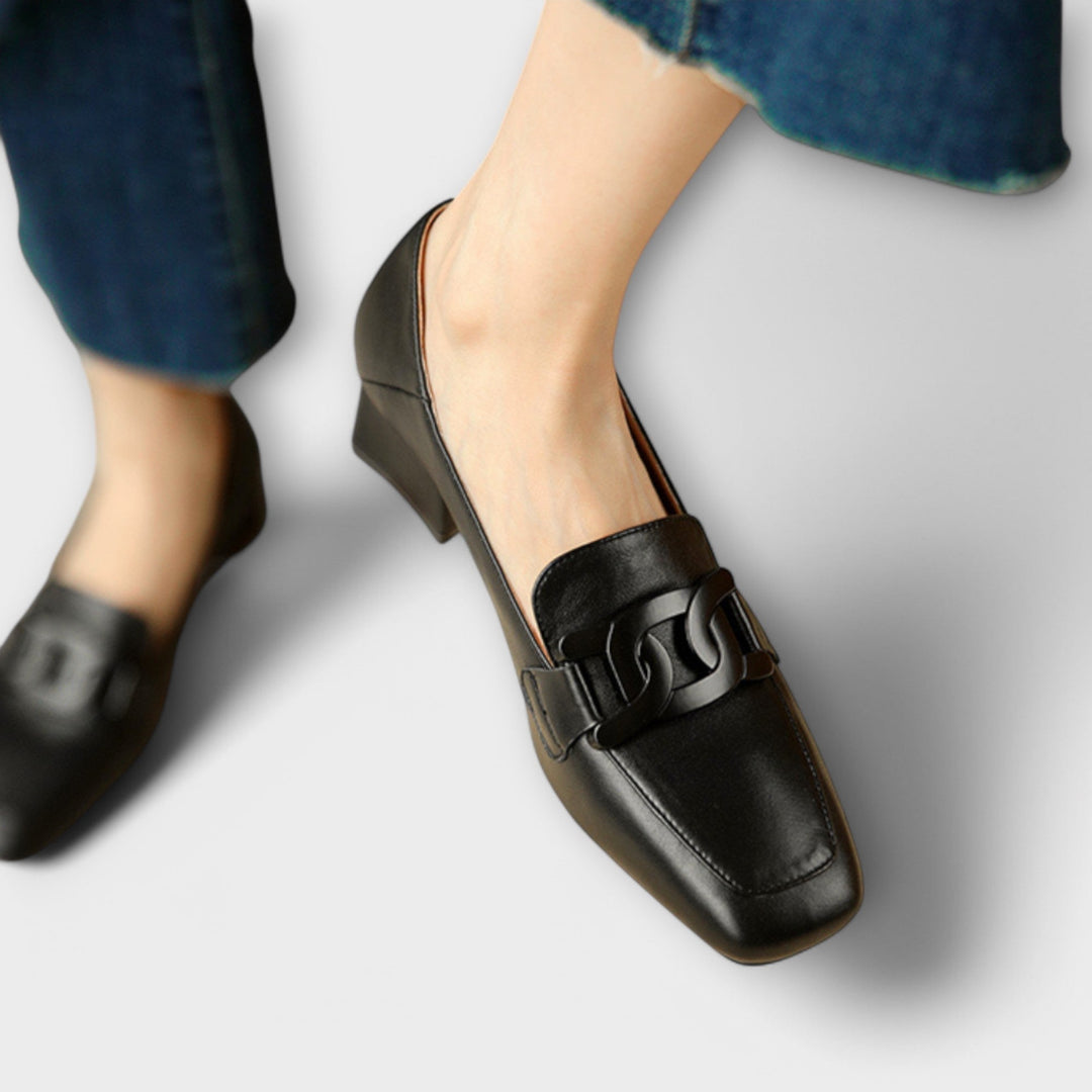 Mechtraud - Mocassins Crème à Boucle