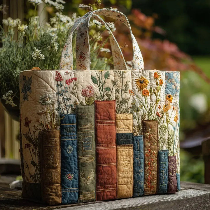 Books Flowers Shopper Bag